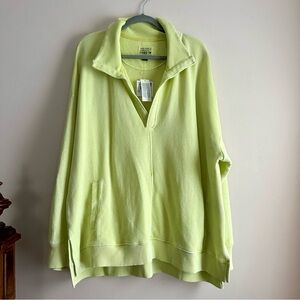 AE • Neon Yellow Oversized Lived-In‎ Collared Sweater